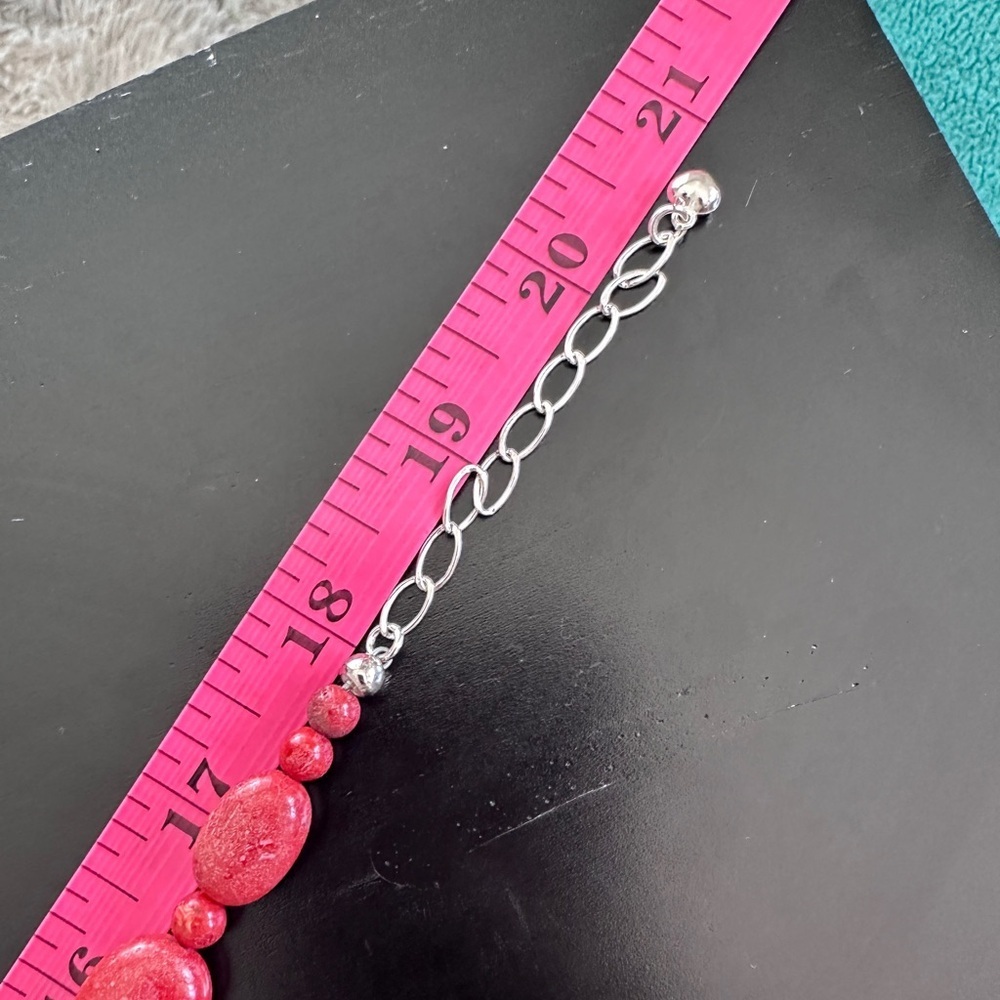 Red coral statement bead necklace by Jay King - Picture 9 of 11